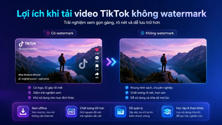 Lợi ích khi tải video TikTok không watermark